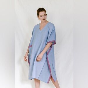 Home & Loft DENIM WASH TRIBECA V-NECK KAFTAN